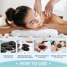 KINGSTEAM Kit De Piedras Calientes 12 Piezas Maletin Electrico Spa - Negro - Ver 9