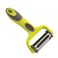 1件可旋转不锈钢刀片蔬菜削皮器，厨房不锈钢去皮削皮器，旋转多功能三面瓜刨，土豆削皮器，苹果削皮器，胡萝卜削皮器，黄瓜切片器，三合一多功能削皮削皮器，蔬菜水果瓜刨，不锈钢削皮器去皮水果刀多功能土豆甘蔗刮刀刨削皮器