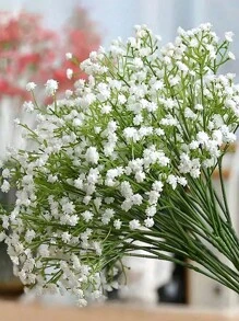 29厘米白色仿真满天星花，塑料假花，散装仿真满天星花束，适用于家居装饰、桌面装饰、DIY插花、婚礼和派对装饰、室内外花园装饰