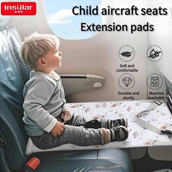 1 件儿童飞机座椅延伸垫、儿童飞机脚凳、便携式旅行座椅脚凳，非常适合长途飞行和家庭旅行，卡通图案有多种方式可供选择。