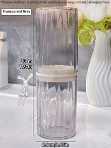 1件透明便携式浴室漱口杯，多功能牙刷、牙膏、梳子、口红、剃须刀收纳盒，高端防尘浴室储物罐，户外旅行洗漱用品收纳盒，校园宿舍刷牙工具收纳盒 - 彩色 - 查看 14