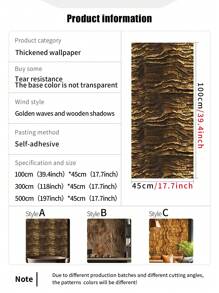 1 Roll 1m/3m/5m Retro Gold Wood Grain Decorative Wall Paper, Self-Adhesive Removable Vinyl Contact Paper For DIY Home Decor, Room Background, Bedroom, Kitchen, Living Room, Bathroom, Cabinet, Furniture Refurbish Wallpaper Wall Stickers Room Decor Wall Decor Living Room Decor