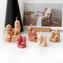 Molde de Silicone da Cena de Natividade, Vela de Cera Perfumada da Família Religiosa, DIY Mini Família de Jesus em Epóxi, Ferramenta de Artesanato de Arte Religiosa, Molde de Figurinha 3D para Decoração do Lar