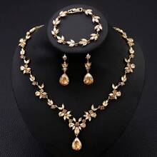 Light Luxury  Necklace Earring Bracelet Chain Bride Wedding Jewelry Dress Dinner Annual Meeting Jewelry Jewelry - 白色 - 查看 3