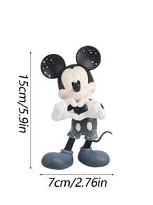 Disney 2 Pcs Black PVC Material Figurine Set Of Mickey Mouse And Minnie Mouse In Heart Gesture, Cute And Interesting Desktop Decor, Suitable For Living Room, Bedroom, Office Desk, Halloween, Christmas, An Ideal Sophisticated Gift
