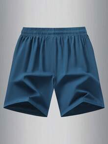 Boyfriend Style Polyester Mesh Summer Sports Short For Men, Outdoor Running Fitness Shorts - Royal Blue - View 2