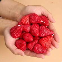 DIY 水晶树脂草莓吊坠硅胶模具，4 件蜡烛草莓石膏模具，适用于蜡烛制作 - 白色 - 查看 3