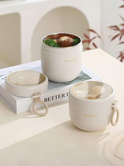 600/800ml - Kleine Suppentasse, Edelstahl & PP doppelwandiger Innentopf, ergonomisches zylindrisches Design, tragbare Lunchbox, (Mikrowellen-)Suppenschüssel, Thermoskanne, Frühstücksbecher, Haferbrei, Saft. Nehmen Sie es als Lebensmittelbehälter mit in Büro, Schule, für Picknicks, Camping, Abschlussfeier und Schulanfang.