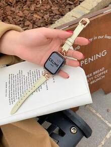 1 件女士时尚百搭 [白色皮革和玫瑰金 D 型扣] 表带，兼容 Series 10 Ultra/SE/8/7/6/5/4/3/2/1，38/40/41/42/44/45/49 毫米