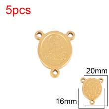 5pcs Stainless Steel Religious Pendant Virgin Mary Charms Jesus Christian Talisman Pendant For DIY Jewelry Making Accessories