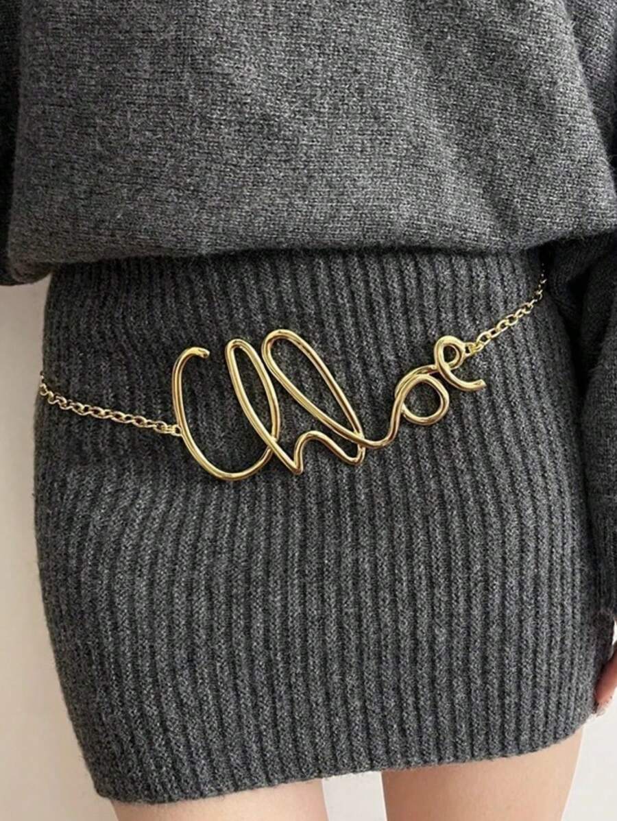 سلسلة خصر معدنية أنيقة عتيقة للنساء والفتيات ، اكسسوارات ملابس للخريف والشتاء، هدايا