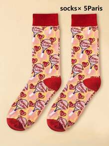 1/3/5 Pairs Solid Color Versatile Socks, Breathable, Comfortable, Absorbent Short Socks Suitable For Daily Wear, Sports, Office, Casual Style, All Seasons Valentines