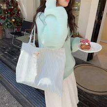 Retro Striped Canvas Tote Bag, Bright Red And White Stripes, Versatile, Washable - No Buckle - Multicolor - View 5