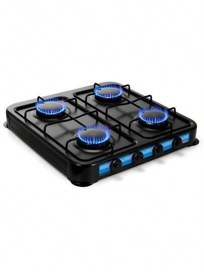 Parrilla Estufa Empotrable 4 Quemadores Gas Acero Inoxidable