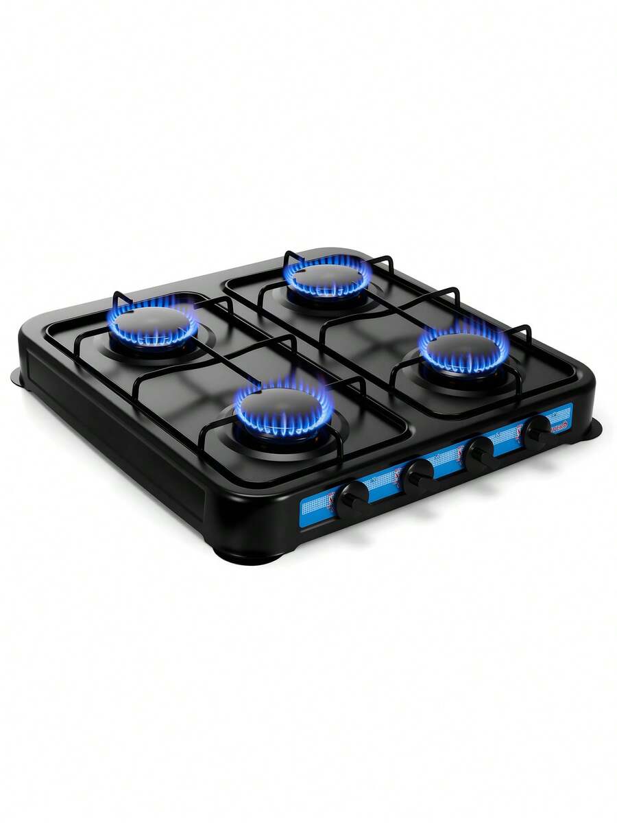 Parrilla Estufa Empotrable 4 Quemadores Gas Acero Inoxidable - Tipo de Enchufe A USA (110-127V) - Ver 1