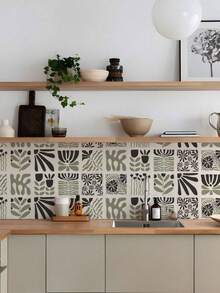 1 PACK Of 10PCS High-Transparency Crystal Film Tile Sticker, DIY Self-Adhesive Waterproof Tile Sticker, Kitchen Splash-Proof Tile Sticker, Easy To Tear And Stick, Beautiful Once Applied, Easy To Clean And Operate, Suitable For Home Decoration, Kitchen, Bathroom, Balcony, Rental House Renovation - Multicolor - View 6