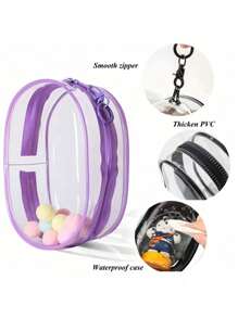 Estuche protector de PVC cristalino de Labubuu (sin muñeca) - Bolsa de almacenamiento transparente a prueba de polvo de color macarrón para Labulabu de pie/sentado, accesorios esenciales para decoración de verano, estuche decorativo, accesorios coleccionables, regalos para mujeres, accesorios de bola esponjosa opcionales