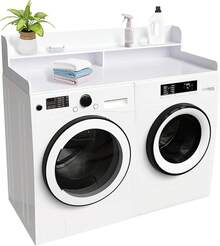 2-Tier Washer And Dryer Countertop Shelf, White Laundry Topper With Non-Slip Pads, Laundry Room Storage & Organization For Small Apartment Kitchenhalloween - Trắng- - Xem 1