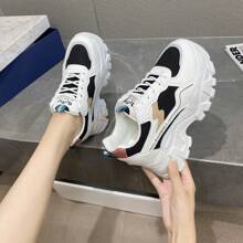 Women's Chunky Sneakers, 2025 New Arrivals Fashionable, Thick Sole Platform Sneakers, Casual & Comfortable Breathable Autumn Footwear