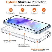 适用于三星 Galaxy S25 Ultra S24 Ultra S23 Ultra S22 S21 FE A05 A06 A16 A26 A36 A56 A14 A24 A34 A54 A15 A25 A35 A55 的透明防震手机壳，柔软 TPU 边框，防刮防水防摔，国际版，非国内版 - 無色 - 查看 4