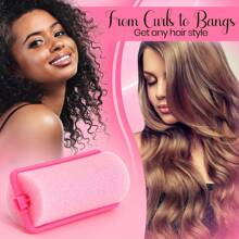 10 件粉色泡沫海绵卷发器 - 柔软、有弹性的睡眠卷发器，适合女士和女孩 - 便携式造型工具，适合所有发质、卷发器、返校、旅行度假必备品、女士发饰