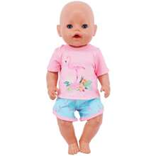 Set de 2 piezas (camisa y pantalones cortos) apto para muñecas bebé Reborn de 16 a 18 pulgadas, accesorio (la muñeca no está incluida)