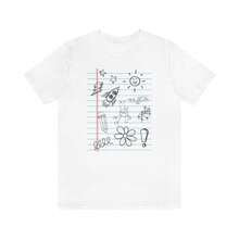 Notebook Doodles Tshirt, Notebook Paper Tee, Back To School Outfit, Kidcore Shirts - 白色 - 查看 2