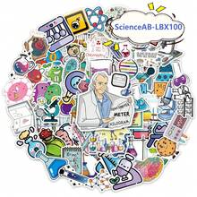 50Pcs/100pcs Science Stickers, Funny Chemical Biology Laboratory Kindle Stickers For Teens Adults, Vinyl Waterproof Stickers For Water Bottle Party Decoration Laptop Scrapbook Window