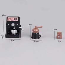 Escena en miniatura 1:12 para casa de muñecas con licuadora en miniatura, máquina de café y juego de alimentos de bolsillo