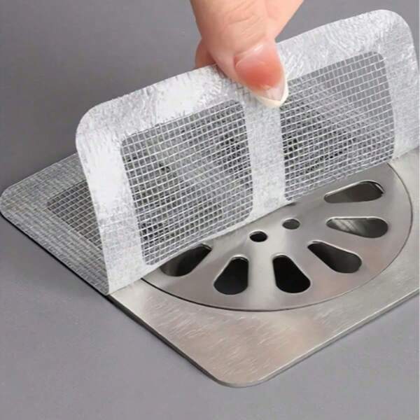 100pcs/50pcs/10pcs Bathroom Hair Catcher Filters, Drain Covers For Kitchen Sinks And Bathrooms, Self-Adhesive Anti-Clogging Anti-Mosquito Drain Stopper