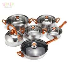 6 Piezas Juego De Utensilios De Cocina De Acero Inoxidable, Juego De Ollas De Cocina, Olla De Acero Inoxidable Para El Hogar, Utensilios De Cocina De Acero Inoxidable, Juego De Ollas Para Cocinar, BateríA De Cocina De Acero Inoxidable De 6 Piezas, BateríA De Cocina De Acero Inoxidable De Doble Asa, BateríA De Cocina Con Tapa, Placa De InduccióN, Olla De Acero Inoxidable, BateríA De Cocina De Acero Inoxidable De Doble Asa, Juego De Cocina Con Mangos De Madera, Juego De Cocina, Utensilios De Cocina Profesionales, ArtíCulos Para El Hogar, Mangos ExtraíBles Con Veta De Madera Y Tapas, Gama Completa, Duradero, FáCil De Limpiar, Adecuado Para El Hogar, Restaurante, Camping - Plateado - Ver 10