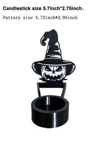 1pc Horror Death, Pumpkin Ghost, Ghost Halloween Shadow Candlestick, Halloween Shadow Candlestick-Vintage Wall Casting Ghost, Candlestick Decor, Halloween Horror Candlestick Decor - View 2