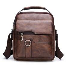 1pc Men's Shoulder Sling Bag, New PU Leather Crossbody Bag, Retro PU Leather Vertical Portable Handbag, Business Shoulder Bag, Valentine's Day Gift, Gift For Husband Boyfriend Christmas Fall Pack Vintage Bags Purse Sling Bag Mini Bag Small Bag Office Bag Sling Bag Side Bags New Life Items For Students Purse Essentials Fashion Men's Bags Small Bag For Men Retro Bag Body Bag For Men