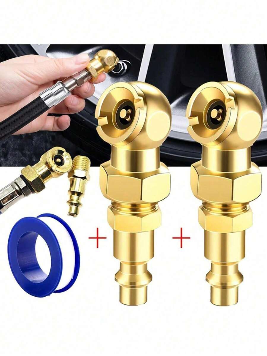 2PCS Universal Car Tire Valve Clip Solid Metal Quick Inflat Nozzle Tire Pump Nozzle For Truck Motorcycles - Single Style - View 1
