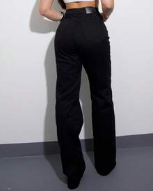 BASIC WIDE LEG JEANS WITH ELASTANE - 黑色 - 查看 2