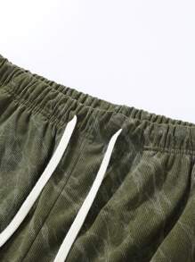 Men's Loose Pleated Wide Leg Straight Corduroy Casual Pants