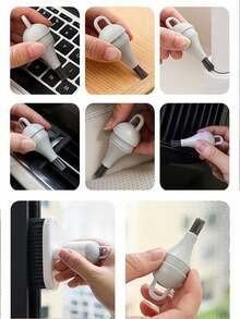 1 件装多功能电脑清洁刷、软毛键盘清洁器、角落和缝隙除尘器 - 淺灰色 - 查看 4