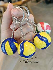 1pc Casual Street Style PVC Volleyball Keychain, Business Volleyball Gift, Beach Ball Sports Gift For Men And Women Car Accessories Cute Goth Y2k