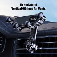 黑色车载手机支架，重力汽车出风口支架 360 度旋转吸盘手机支架用于导航，卡通伸缩微型批发