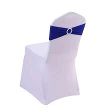 10/50/100pcs Elastic Chair Belts, Bow Elastic Chair Belts, Buckle Free Belts For Wedding Decoration, Banquet Decoration