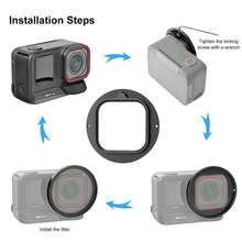 For Insta360 Ace Pro 2 PULUZ 52mm UV Lens Filter Adapter Ring With Lens Cover (Black) - Black - View 4