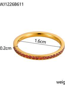 1pc BirthStone Ring 12 Month Color Zirconia Inlaid Rings For Women Stainless Steel PVD Plated Gold Color Engagement Wedding Jewelry - Ring - View 51