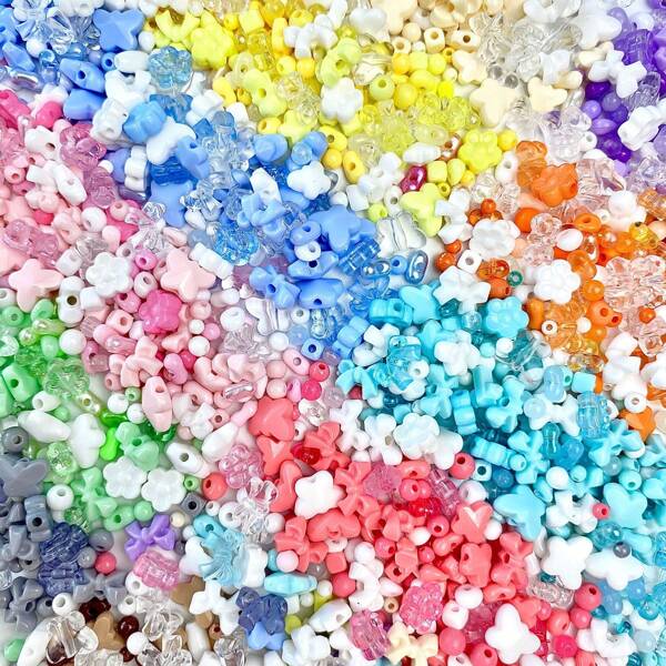 30g/1pack Fashionable Acrylic Mini Mixed Color Spacer Beads, DIY Handmade Bracelet Necklace Phone Chain Keychain Pendant Decoration Craft Supplies
