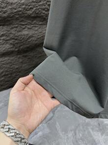 SU ER Men's Fashionable Printed Loose Short Sleeve T-Shirt | Exquisite Design | Summer Essential | Easy To Match, Showcasing Your Style - Dark Grey - View 7