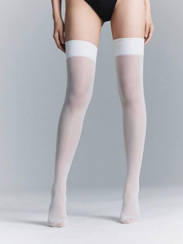 Medias por encima de la rodilla, de primavera/verano, con un efecto brillante, antideslizante y en de color sexy para fiestas de club, versátiles para el estilo JK