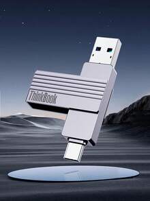 Lenovo 光碟BU200 1000MB/s極速傳輸 Type-C/USB3.2雙介面 手機電腦平板通用 大檔案秒傳 散熱防燙持久穩定 銀灰色 - 銀灰色 - 查看 2