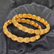 1pc Middle Eastern-Style Open Bangle Bracelet, Luxury Bridal Southeast Asian Jewelry