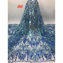 African Net Lace Fabric French Sequins Lace With Sequins 2025 High Quality Nigerian Tulle Lace Fabrics For Women Luxury Dresses Sewing