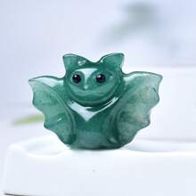 CUPIDCRYSTAL Exquisite Natural Crystal Carving Bat, Unique Design, Healing Crystal, Stones Containing Energy, Energy Healing Meditation Stone, Perfect For Home Decor & Gift Giving, For Pocket Decoration, For Halloween Gift, From The Brand