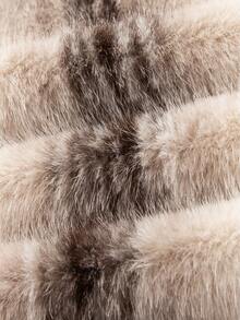 Men's Turndown Collar Warm Faux Fur Contrast Color Long Sleeve Coat, Winter